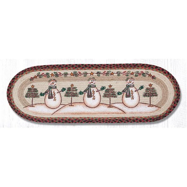 Palacedesigns 13 x 36 in. Moon & Star Snowman Oval Patch Runner PA2851660 - main